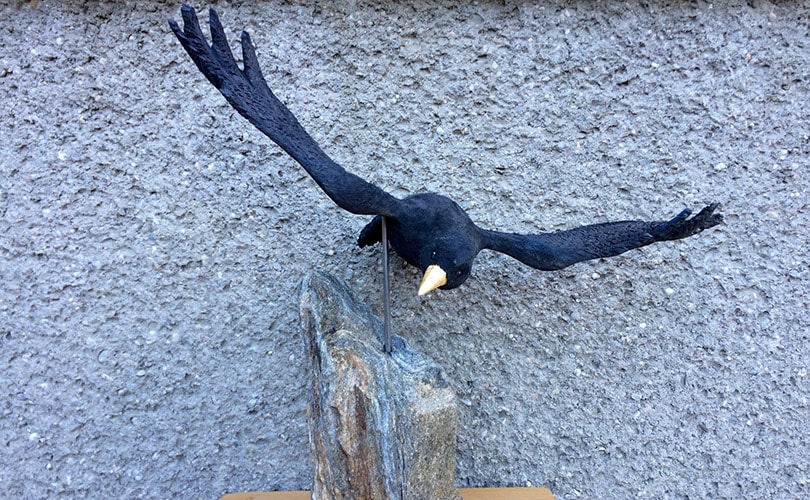 Dohle - Vogel aus Holz